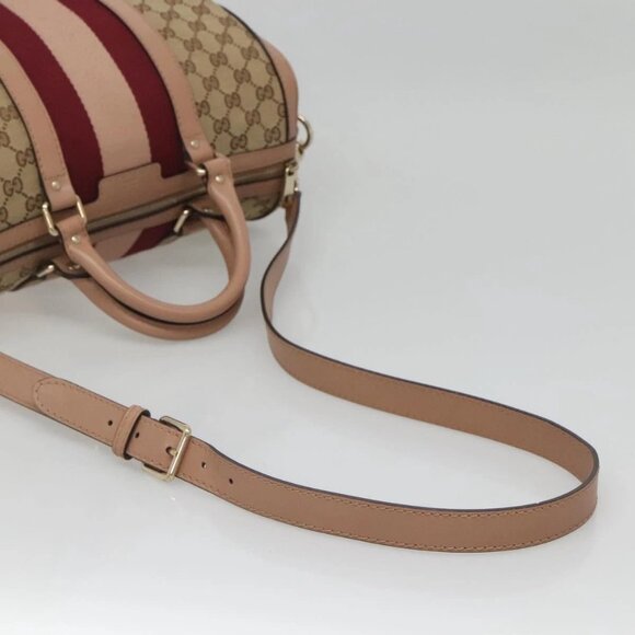 GUCCI GG Canvas Hand Bag 2way Beige Gold 247205 Auth BA5153 - Picture 8 of 16